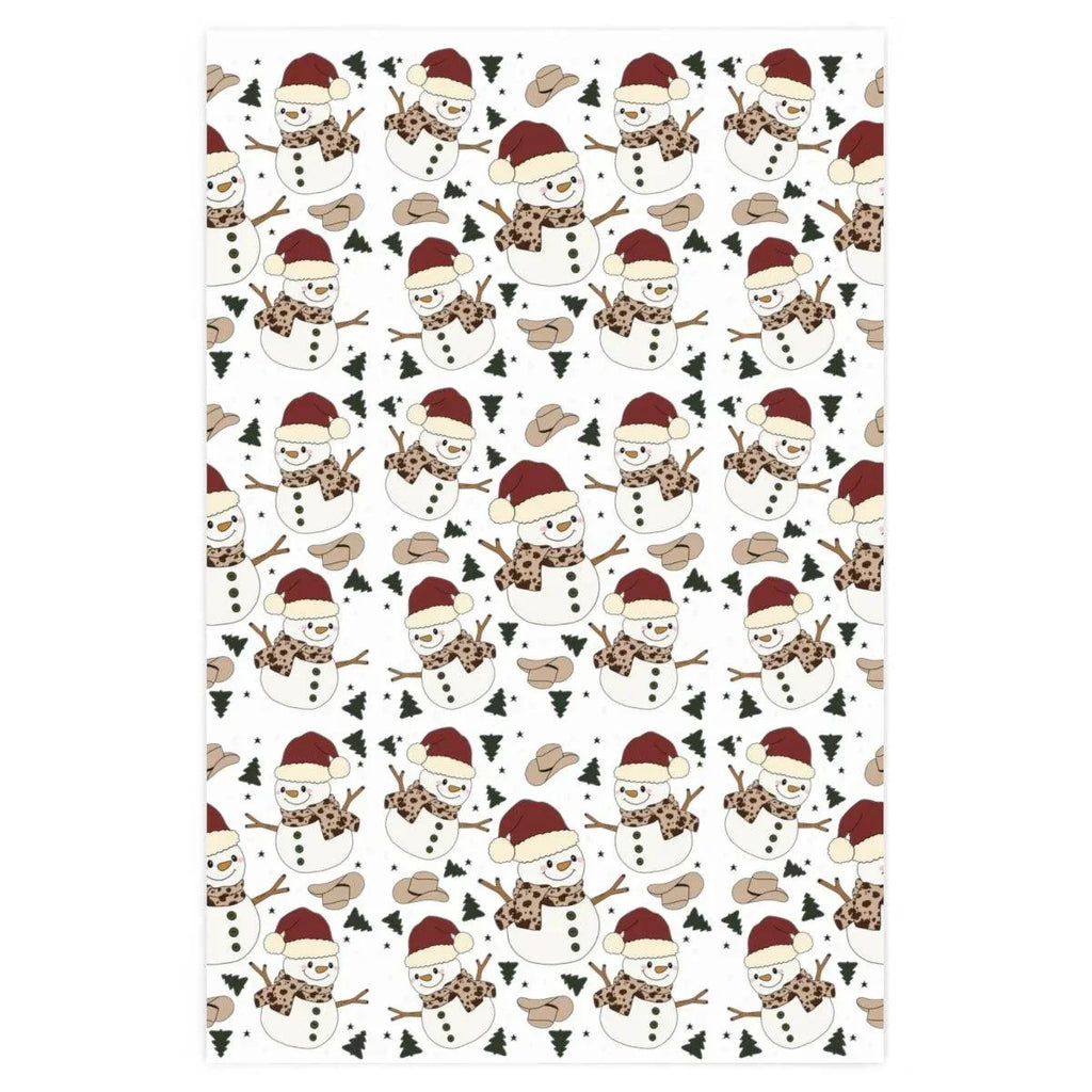 Cowboy Snowman Wrapping Paper