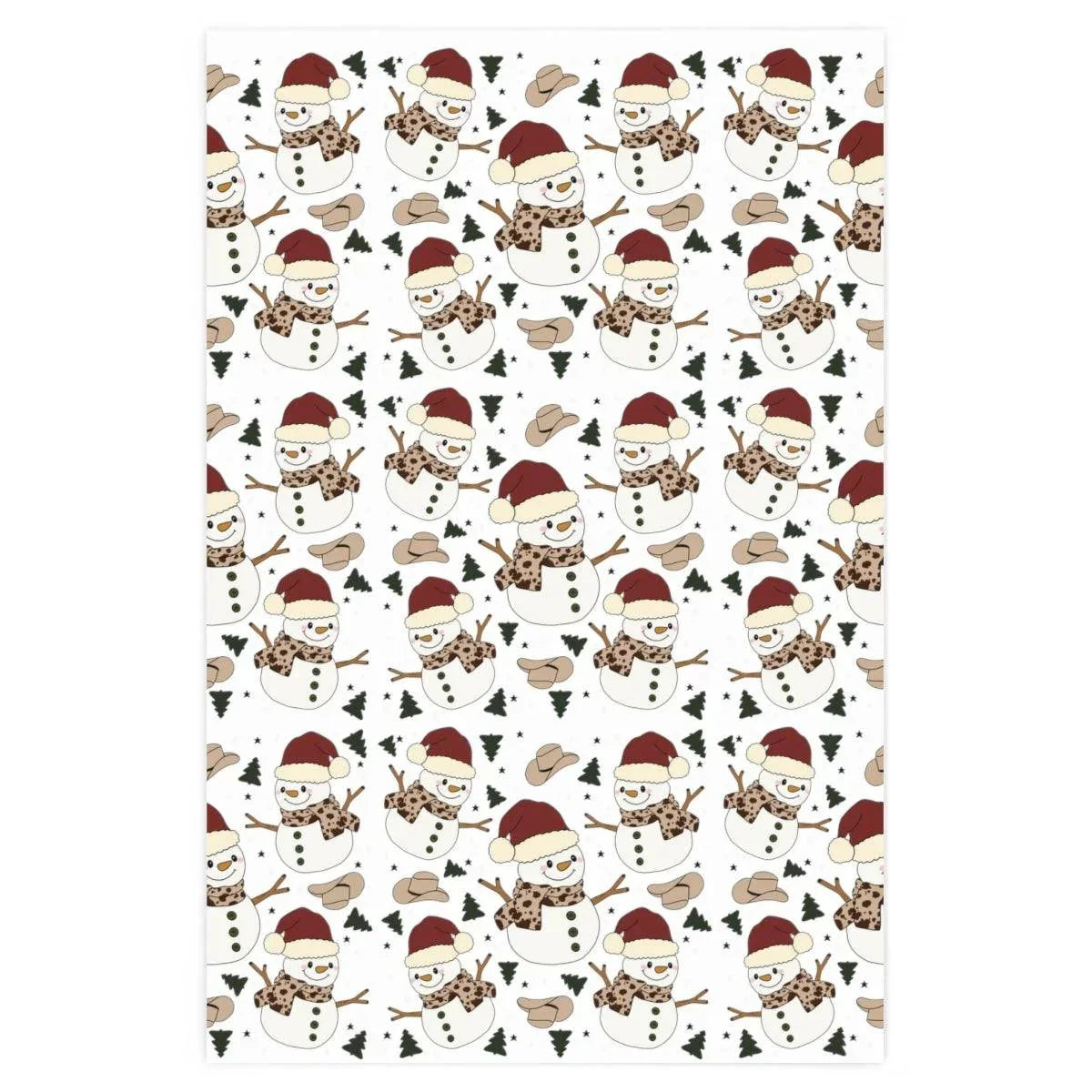 Cowboy Snowman Wrapping Paper
