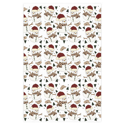 Cowboy Snowman Wrapping Paper - Mallard Moon Gift Shop