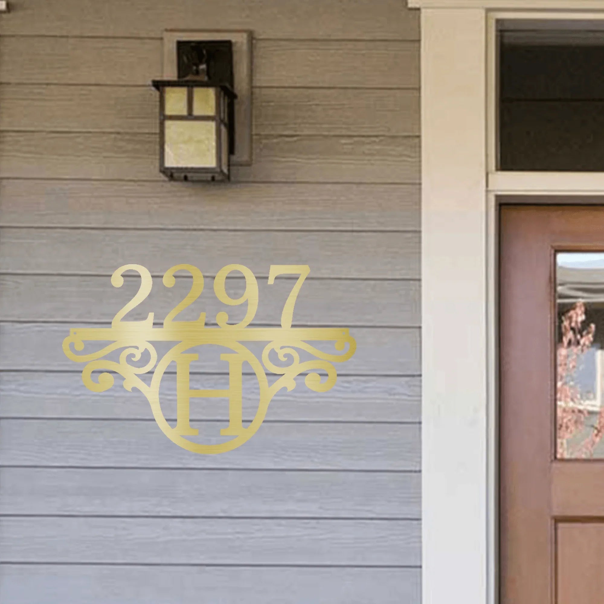 Initial Address Monogram Personalized Indoor Outdoor Steel Wall Sign Art