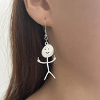 Funny Doodle Necklace Hip Hop Smiley Stick Figure Pendant Hand Gesture Middle Finger Necklaces