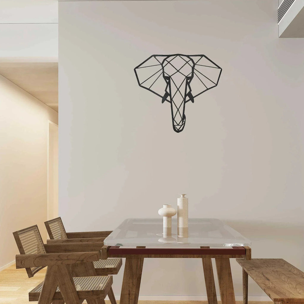 Geometric Elephant Indoor Outdoor Steel Wall Sign