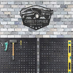 Classic Car Custom Name Indoor Outdoor Steel Wall Sign
