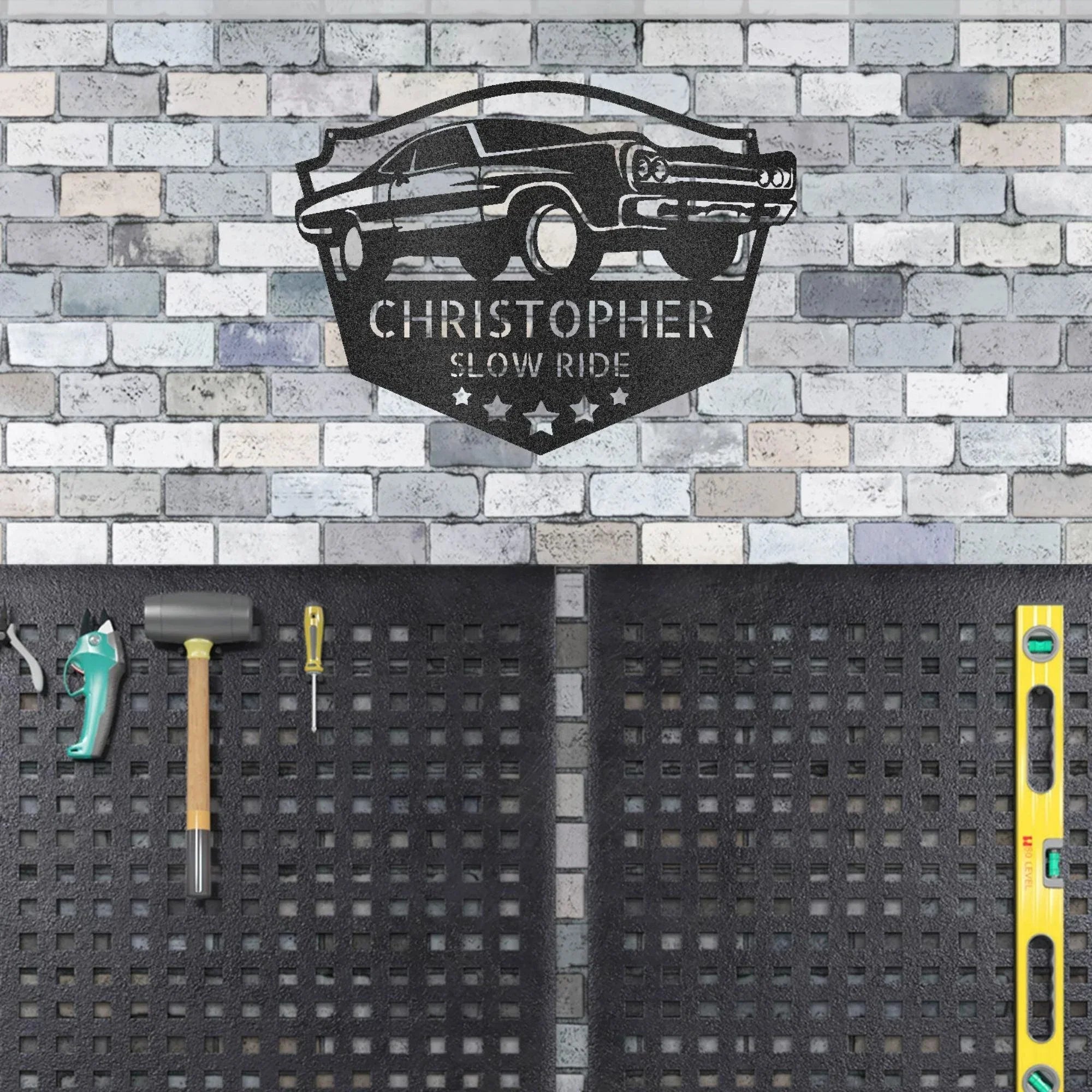 Classic Car Custom Name Indoor Outdoor Steel Wall Sign