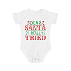 Dear Santa - I Really Tried Short Sleeve Baby Bodysuit
