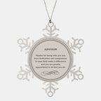 Advisor Snowflake Ornament - Thanks for being who you are - Birthday Christmas Tree Gifts Coworkers Colleague Boss