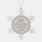 Aircraft Mechanic Snowflake Ornament - Thanks for being who you are - Birthday Christmas Tree Gifts Coworkers Colleague Boss