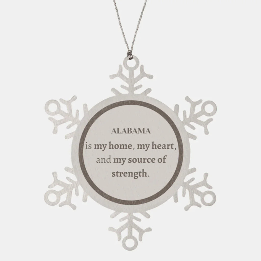 Alabama Keepsakes Alabama Is My Home Snowflake Ornament - Engraved Stainless Steel Tarnish Resistant Shatterproof