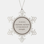 Alabama Keepsakes Alabama Is My Home Snowflake Ornament - Engraved Stainless Steel Tarnish Resistant Shatterproof