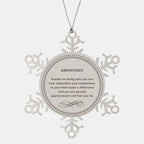 Architect Snowflake Ornament - Thanks for being who you are - Birthday Christmas Tree Gifts Coworkers Colleague Boss