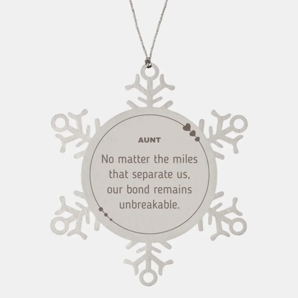 Aunt Long Distance Relationship Gifts, No matter the miles that separate us, Cute Love Snowflake Ornament For Aunt, Birthday Christmas Unique Gifts For Aunt