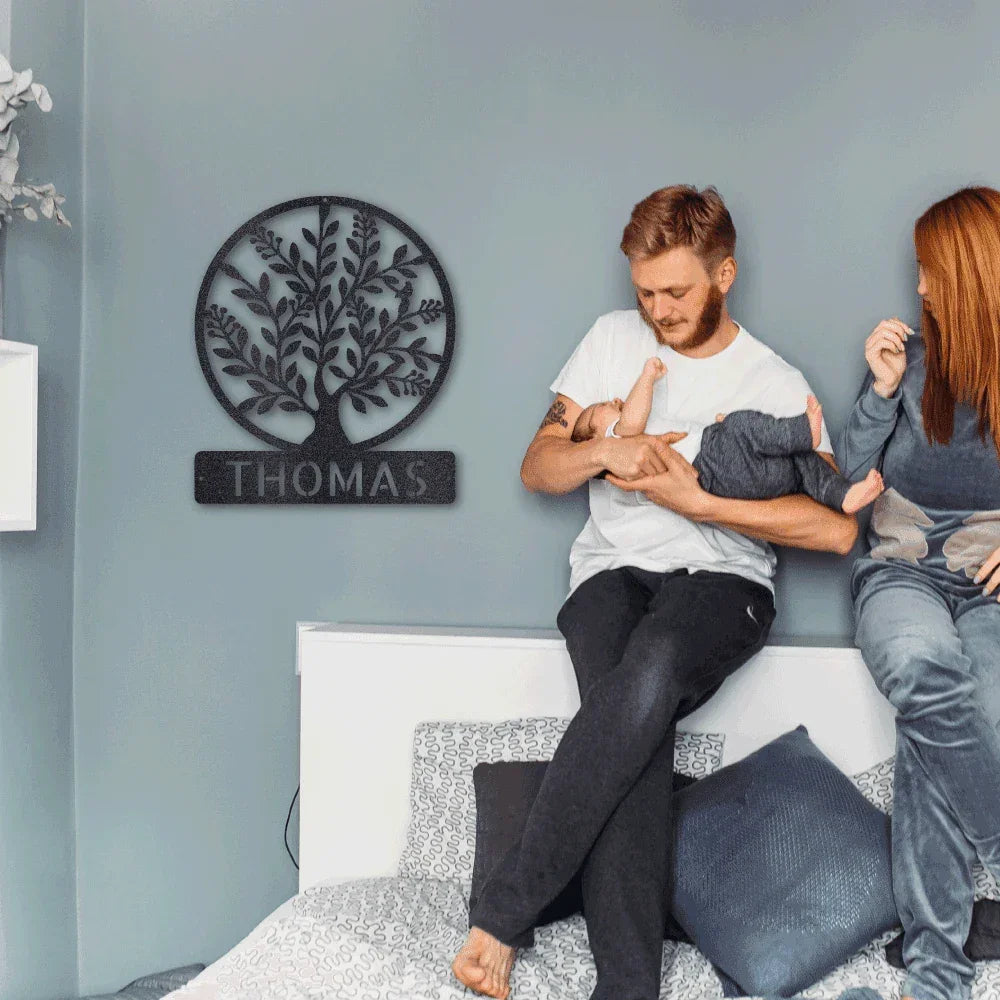 Personalized Tree of Life Metal Wall Sign: Celebrate Your Roots
