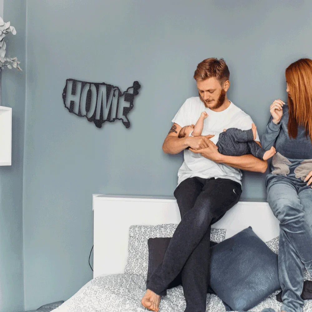 USA Home Indoor Outdoor Steel Wall Sign