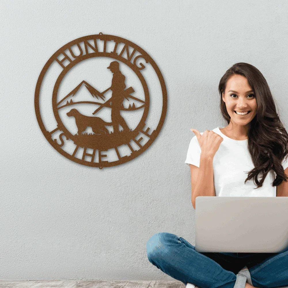 The Hunter Personalized Monogram Indoor Outdoor Steel Wall Sign