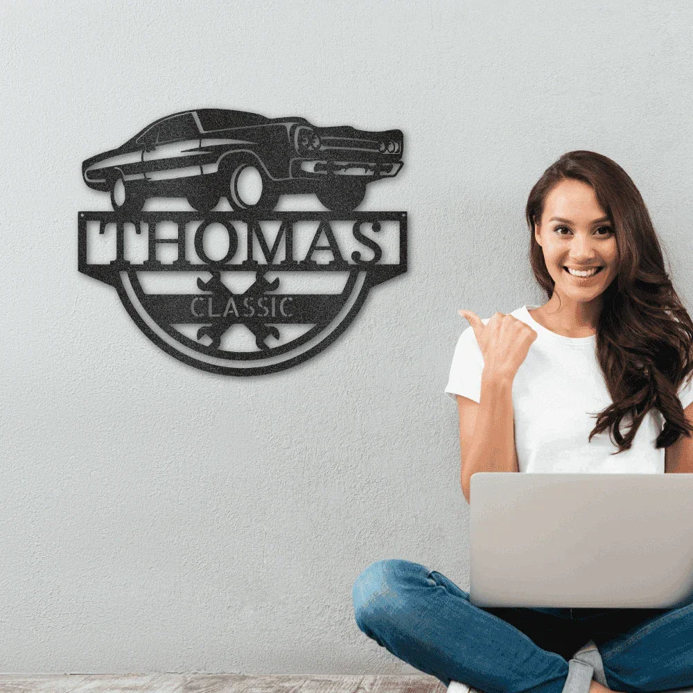 Timeless Car Custom Name Metal Wall Art