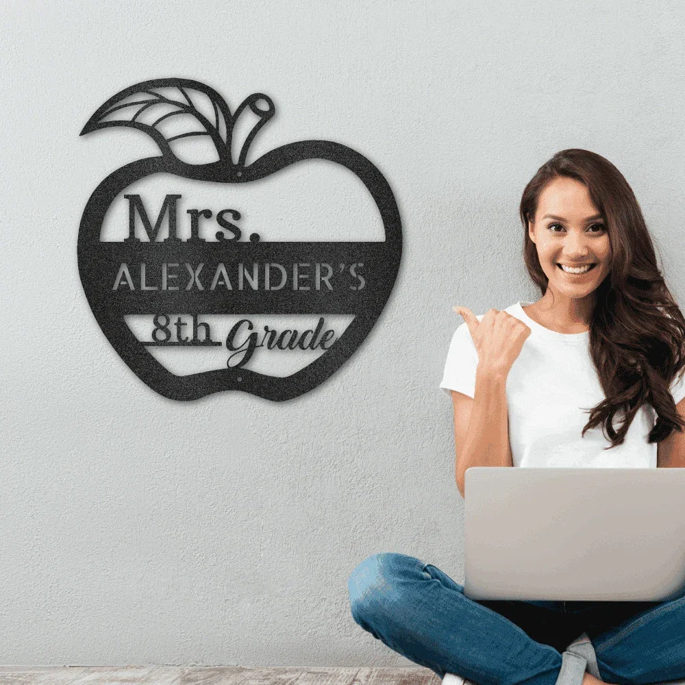 Teacher Appreciation Personalized Classroom Metal Art Wall Sign
