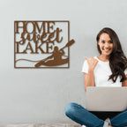 Kayaking Home Sweet Lake Indoor Outdoor Steel Wall Sign