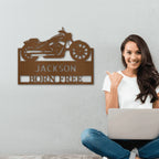 Motorcycle Shop Custom Name Indoor Outdoor Steel Wall Sign
