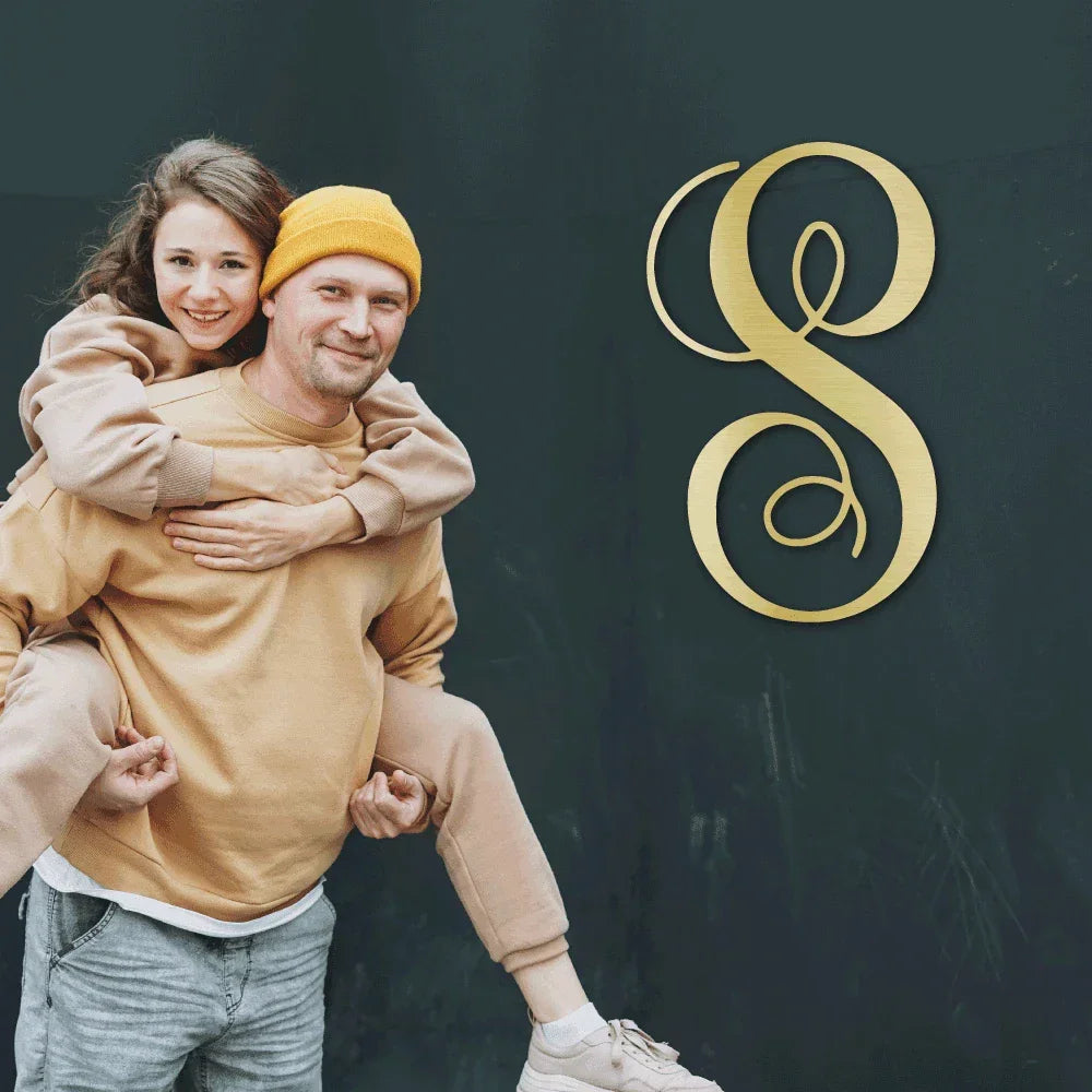 Fancy Initial Custom Monogram Metal Wall Art