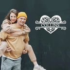 Fancy Heart Custom Name Steel Wall Sign