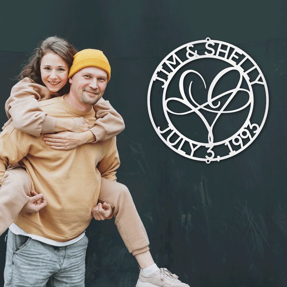 Infinite Love Personalized Name Steel Wall Sign - Mallard Moon Gift Shop