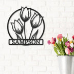 Wild Tulip Custom Name Metal Wall Art