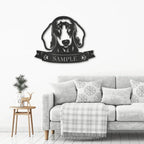 Dachshund Face Custom Name Metal Art Wall Sign