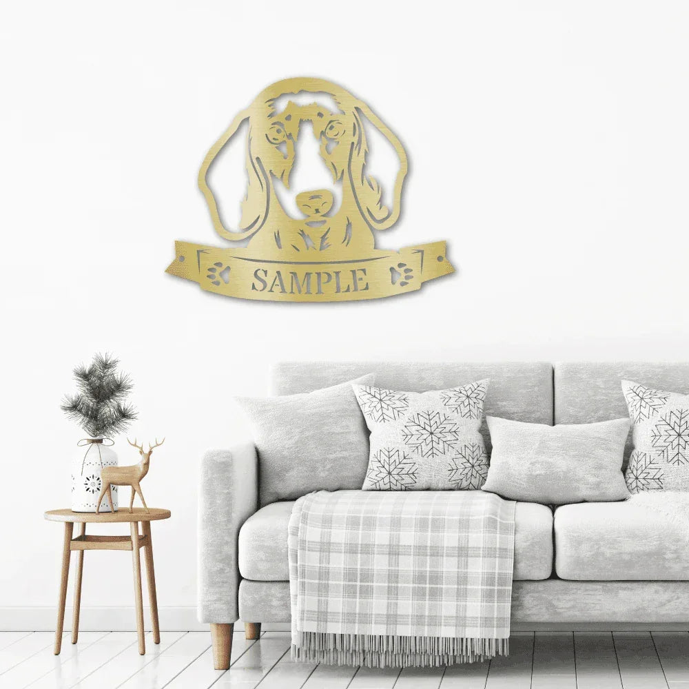 Dachshund Face Custom Name Metal Art Wall Sign