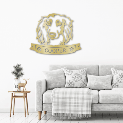 Dachshund Face Custom Name Metal Art Wall Sign - Mallard Moon Gift Shop