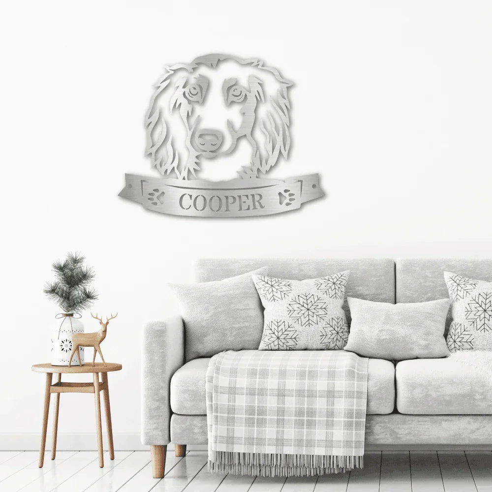 Dachshund Face Custom Name Metal Art Wall Sign