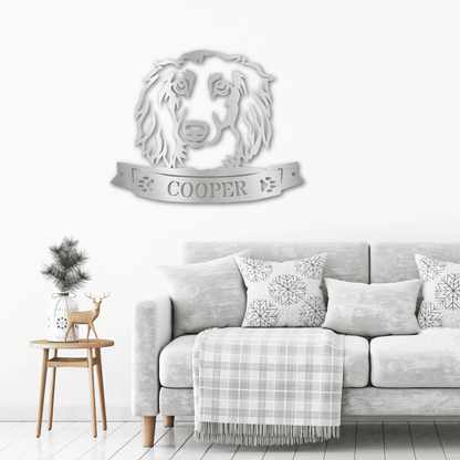 Dachshund Face Custom Name Metal Art Wall Sign - Mallard Moon Gift Shop