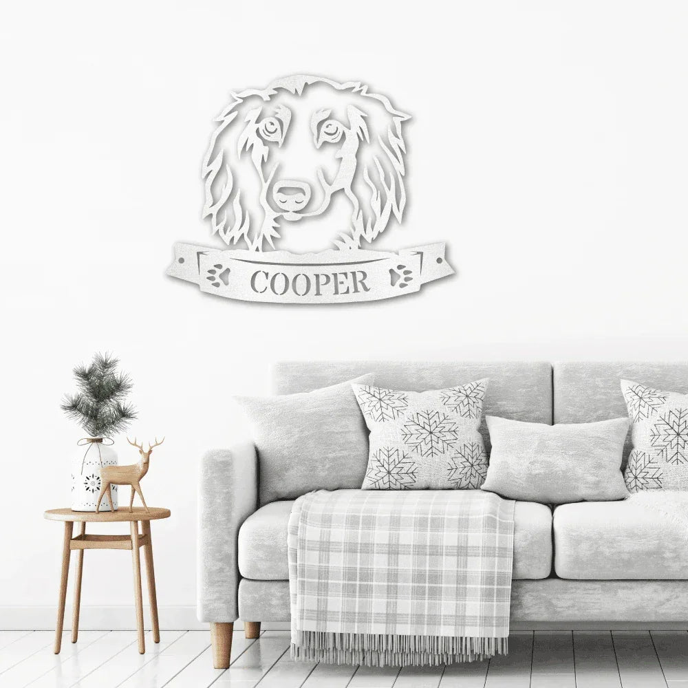 Dachshund Face Custom Name Metal Art Wall Sign