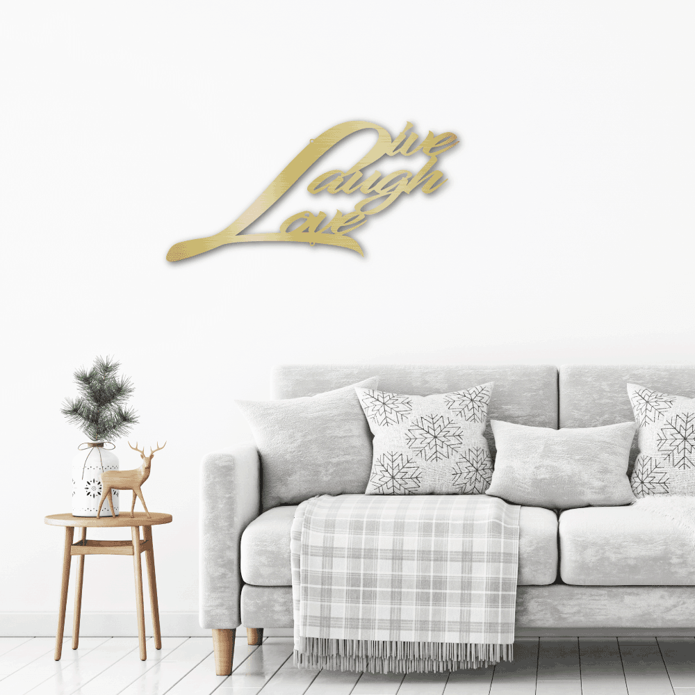 Live Laugh Love Indoor Outdoor Steel Sign Wall Art - Mallard Moon Gift Shop
