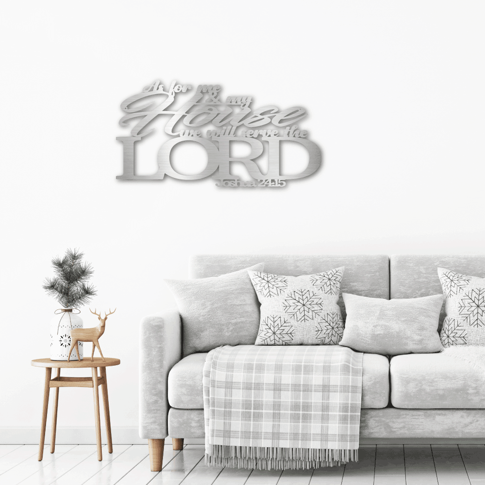 Joshua 24.15 Bible Quote Steel Wall Sign - Mallard Moon Gift Shop