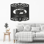 Farm Tractor Personalized Name and Initial Metal Art Wall Sign