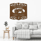 Farm Tractor Personalized Name and Initial Metal Art Wall Sign