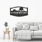 Farm Scene Custom Name Indoor Outdoor Monogram Steel Wall Sign