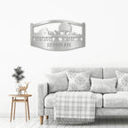 Farm Scene Custom Name Indoor Outdoor Monogram Steel Wall Sign