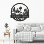 Farm Scene Custom Name Steel Wall Sign Metal Art