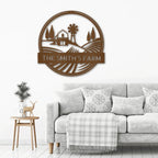 Farm Scene Custom Name Steel Wall Sign Metal Art