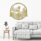 Farm Scene Custom Name Steel Wall Sign Metal Art