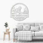 Farm Scene Custom Name Steel Wall Sign Metal Art