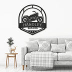 Motorcycle Biker Custom Name Steel Wall Sign Metal Art