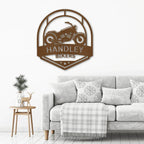 Motorcycle Biker Custom Name Steel Wall Sign Metal Art