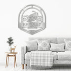 Motorcycle Biker Custom Name Steel Wall Sign Metal Art