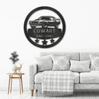 Classic Sports Car Personalized Garage Workshop Man Cave Steel Wall Sign