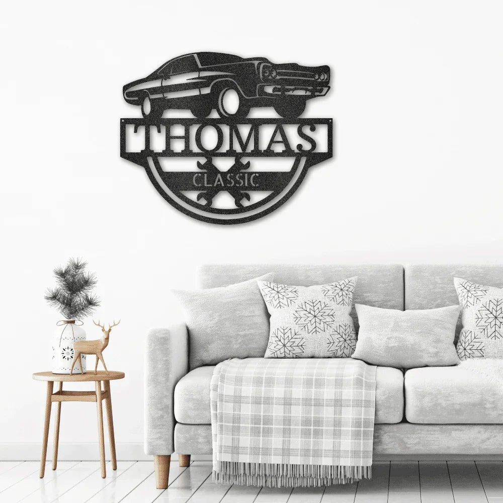 Timeless Car Custom Name Metal Wall Art