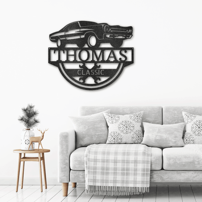Timeless Car Custom Name Metal Wall Art - Mallard Moon Gift Shop