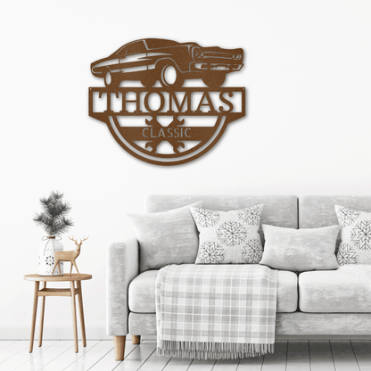 Timeless Car Custom Name Metal Wall Art - Mallard Moon Gift Shop