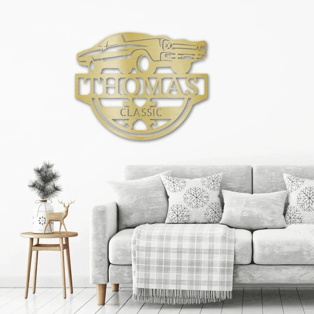 Timeless Car Custom Name Metal Wall Art